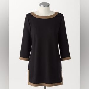 Black ponte Tunic with Tan Trim - Classic Crew